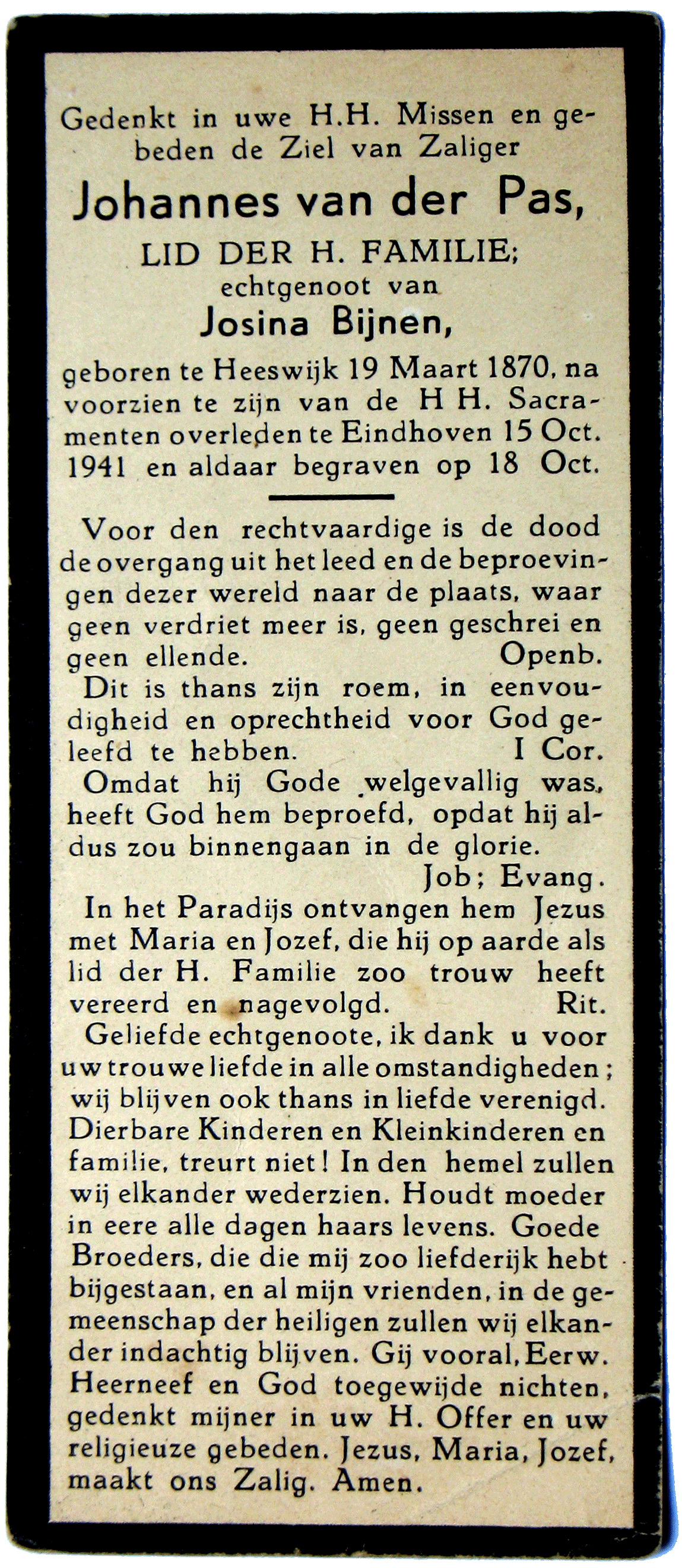 bidprentje opa pas